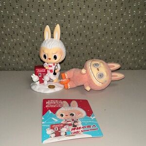 Cute Bunny Figurine Set with Card Labubus